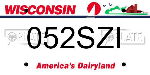 052SZI Wisconsin License Plate