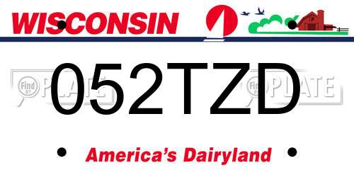 052TZD Wisconsin License Plate