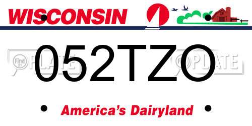 052TZO Wisconsin License Plate