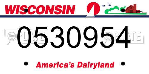 0530954 Wisconsin License Plate