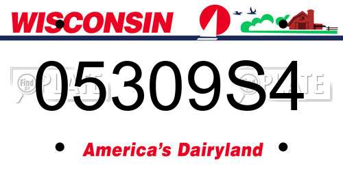 05309S4 Wisconsin License Plate