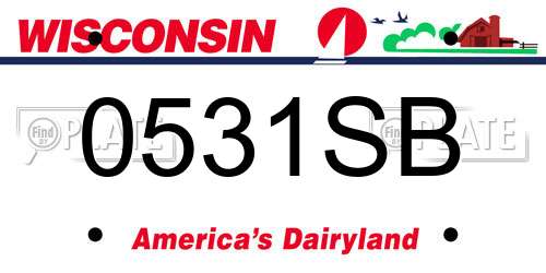 0531SB Wisconsin License Plate