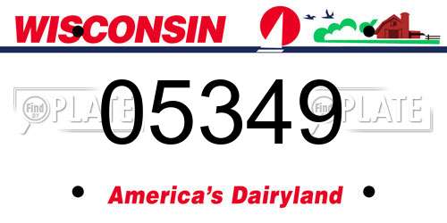 05349 Wisconsin License Plate