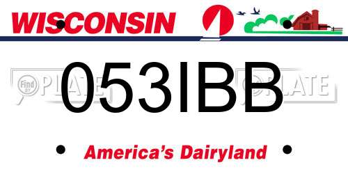 053IBB Wisconsin License Plate