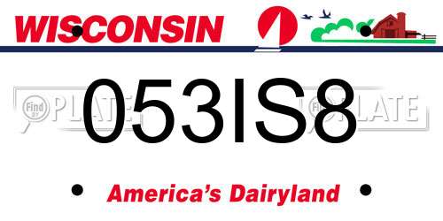 053IS8 Wisconsin License Plate