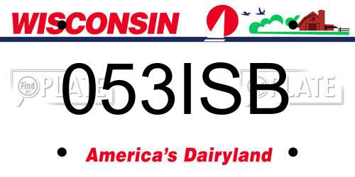 053ISB Wisconsin License Plate