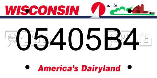 05405B4 Wisconsin License Plate