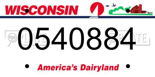 0540884 Wisconsin License Plate