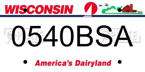 0540BSA Wisconsin License Plate
