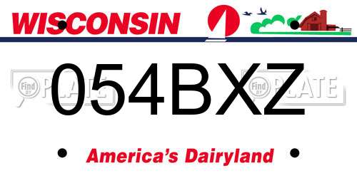 054BXZ Wisconsin License Plate