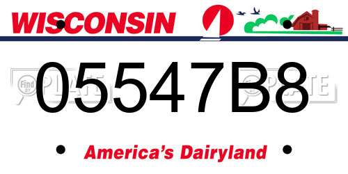 05547B8 Wisconsin License Plate