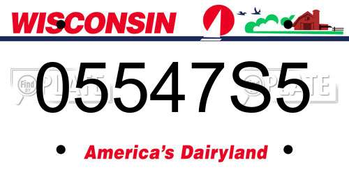 05547S5 Wisconsin License Plate