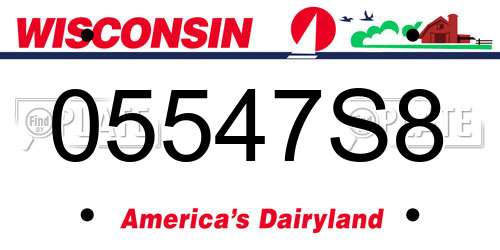 05547S8 Wisconsin License Plate