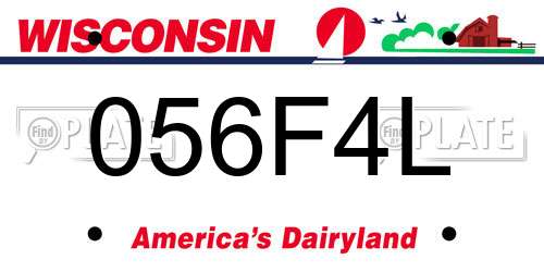 056F4L Wisconsin License Plate