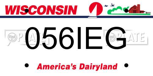 056IEG Wisconsin License Plate