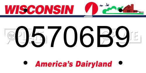 05706B9 Wisconsin License Plate