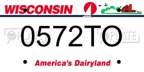 0572TO Wisconsin License Plate