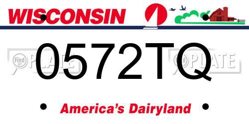 0572TQ Wisconsin License Plate