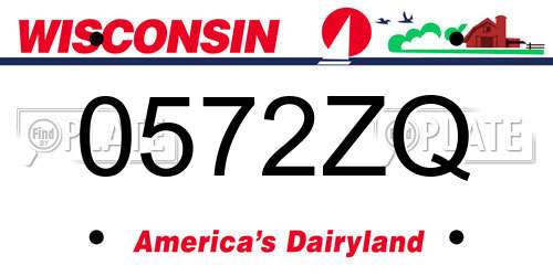0572ZQ Wisconsin License Plate