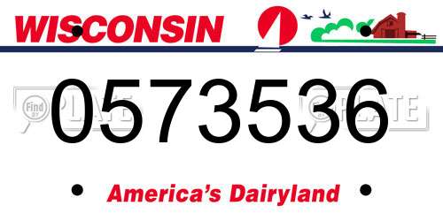 0573536 Wisconsin License Plate