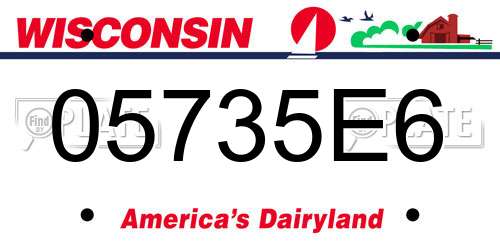 05735E6 Wisconsin License Plate