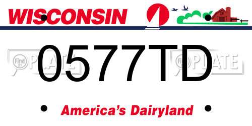 0577TD Wisconsin License Plate