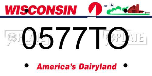 0577TO Wisconsin License Plate