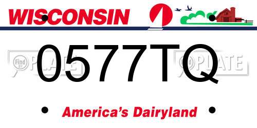 0577TQ Wisconsin License Plate