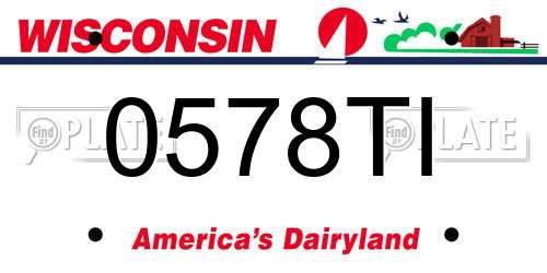 0578TI Wisconsin License Plate