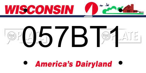 057BT1 Wisconsin License Plate