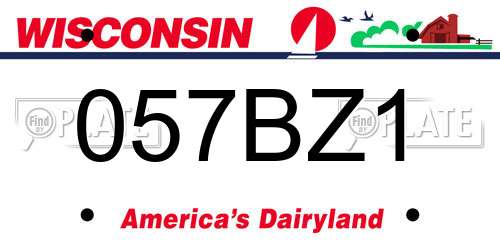 057BZ1 Wisconsin License Plate