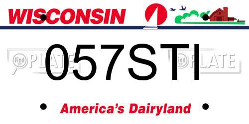 057STI Wisconsin License Plate