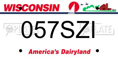 057SZI Wisconsin License Plate