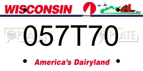 057T70 Wisconsin License Plate