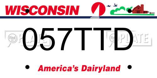 057TTD Wisconsin License Plate