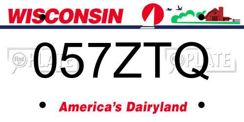 057ZTQ Wisconsin License Plate