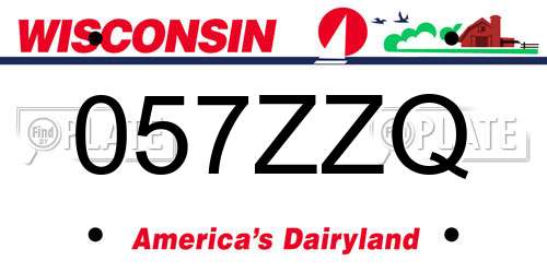057ZZQ Wisconsin License Plate