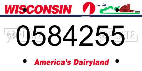 0584255 Wisconsin License Plate
