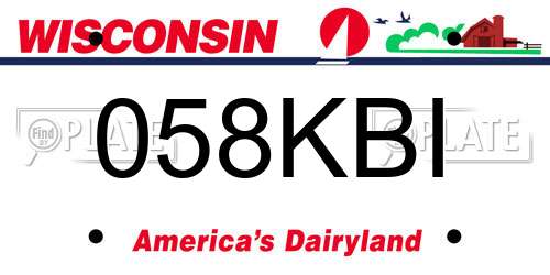 058KBI Wisconsin License Plate