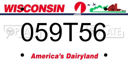 059T56 Wisconsin License Plate