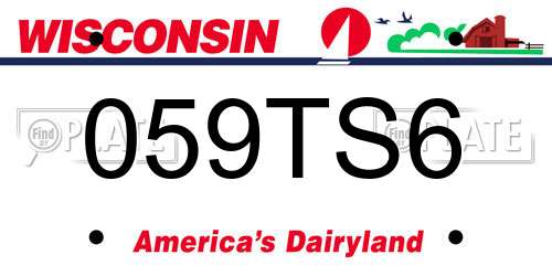 059TS6 Wisconsin License Plate