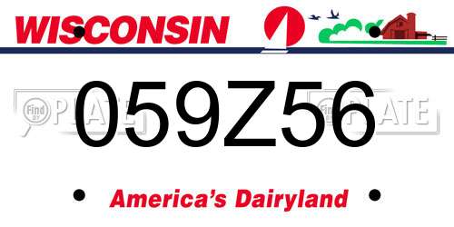 059Z56 Wisconsin License Plate