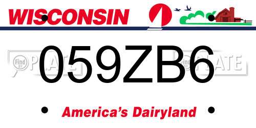 059ZB6 Wisconsin License Plate