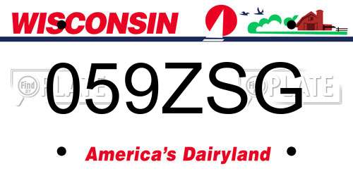 059ZSG Wisconsin License Plate