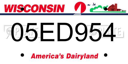 05ED954 Wisconsin License Plate