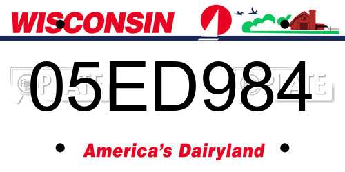 05ED984 Wisconsin License Plate