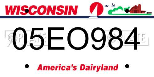05EO984 Wisconsin License Plate