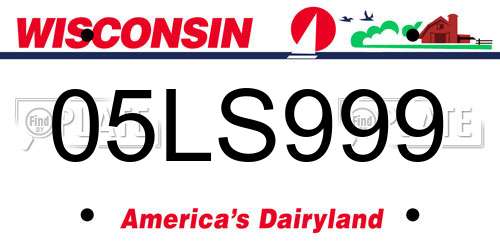 05LS999 Wisconsin License Plate
