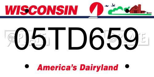 05TD659 Wisconsin License Plate