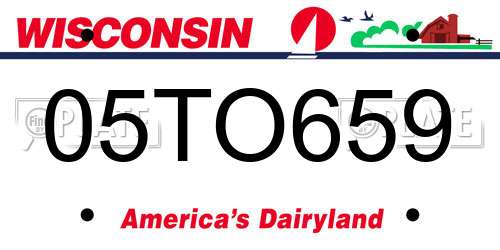 05TO659 Wisconsin License Plate